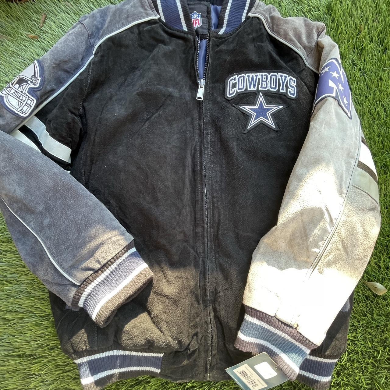 NFL Dallas Cowboys Suede Zip Jacket Big Logo Size - Depop