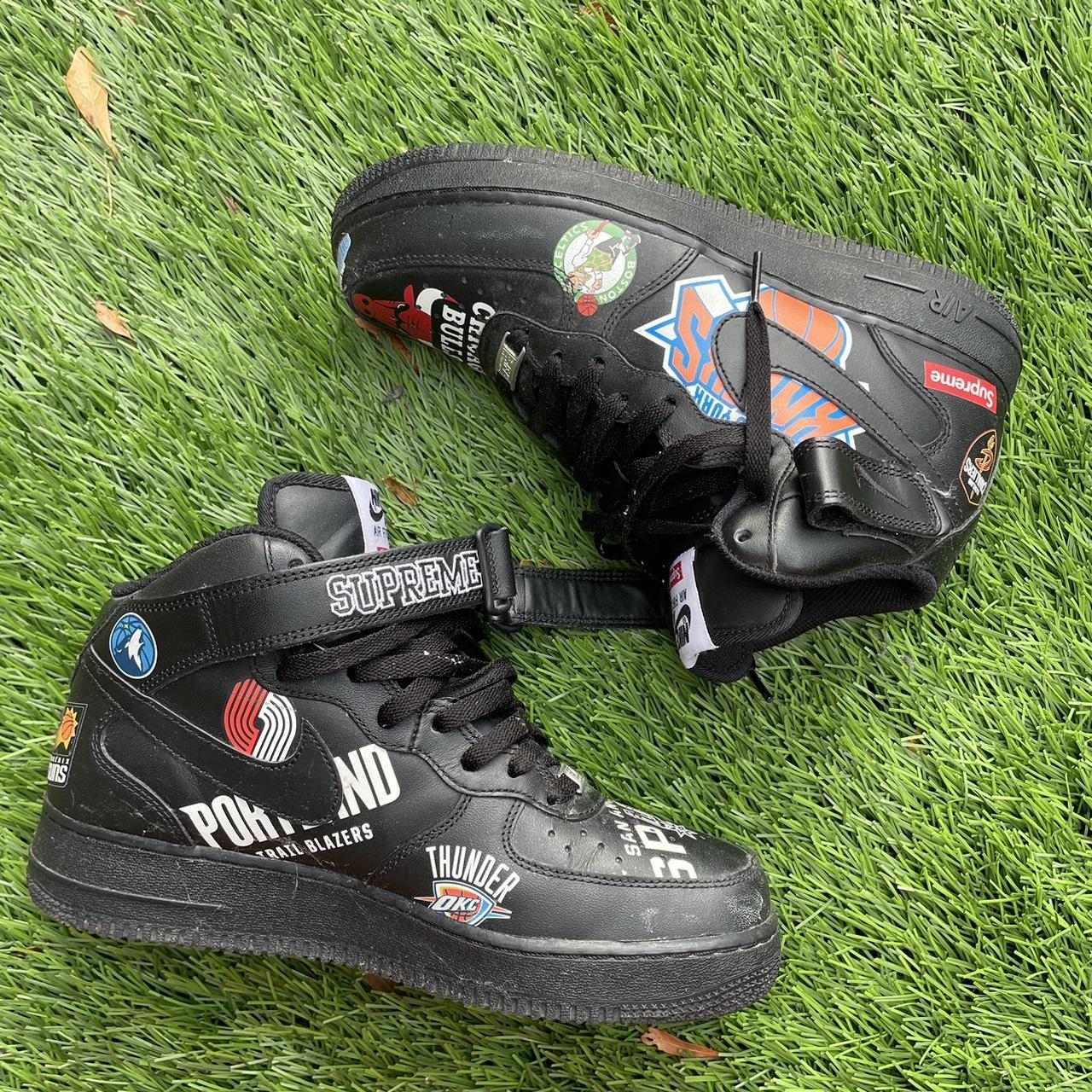 Supreme black Air Force mid NBA Has box #supreme... - Depop