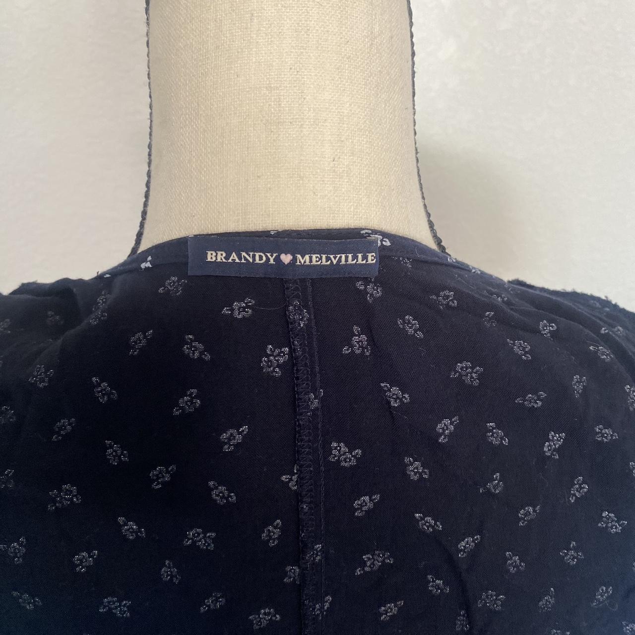 Brandy Melville Robbie Made in Italy Wrap Navy White Floral Wrap Mini Dress