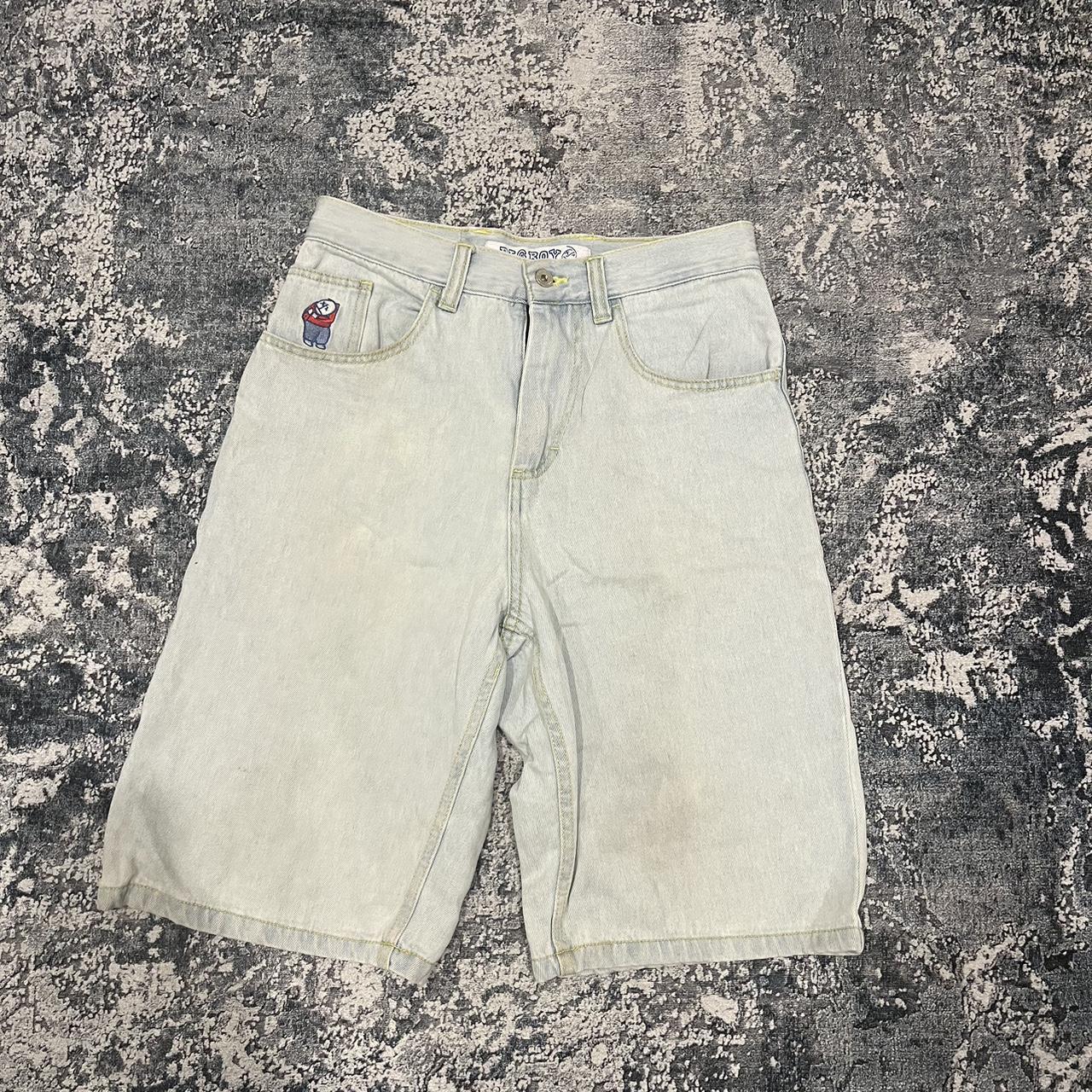 Polar big boy jorts White denim Size:Xs fit... - Depop