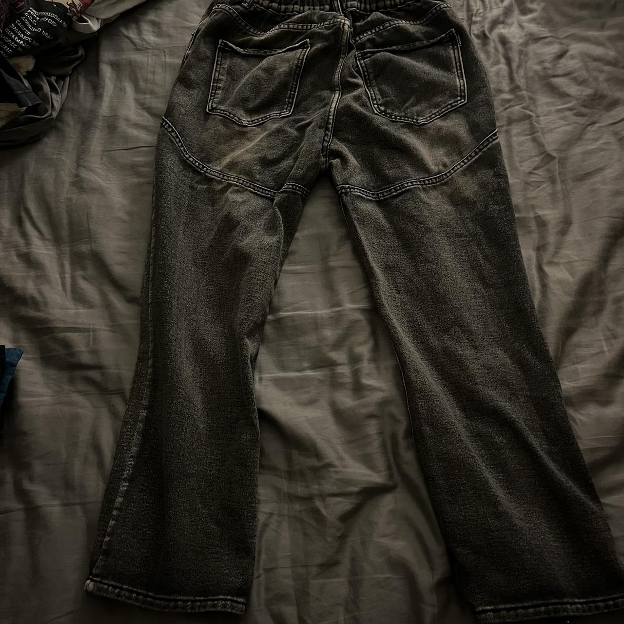 Men's Grey and White Jeans Depop