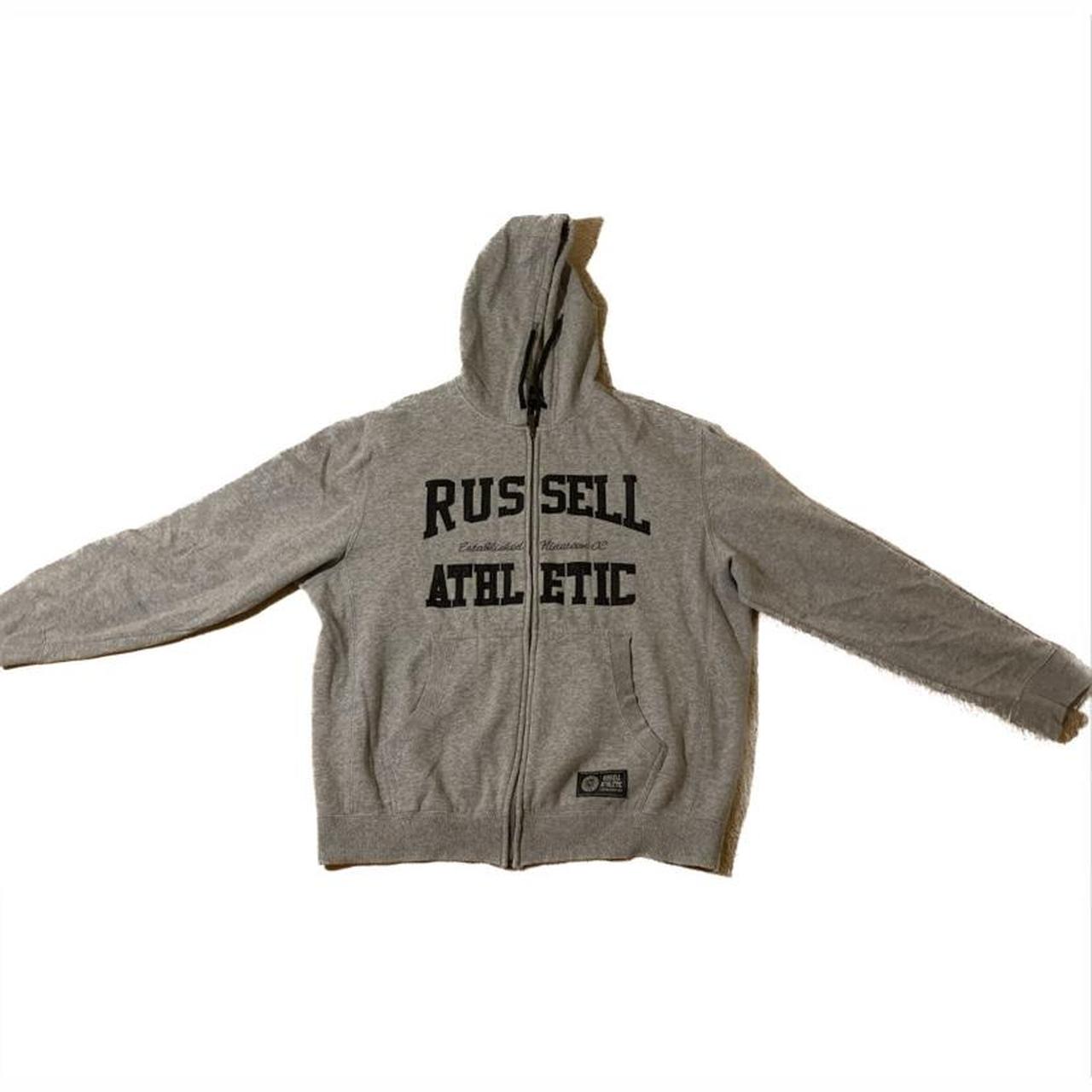 Grey Russell Athletic ZipUp Hoodie Men’s XL (fits... Depop