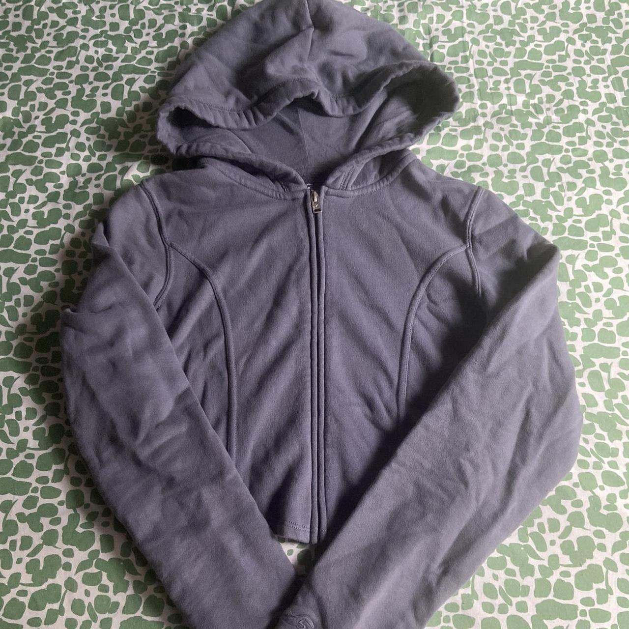 Hollister Women's Gray Hooded Zip Up Sweatshirt - Depop