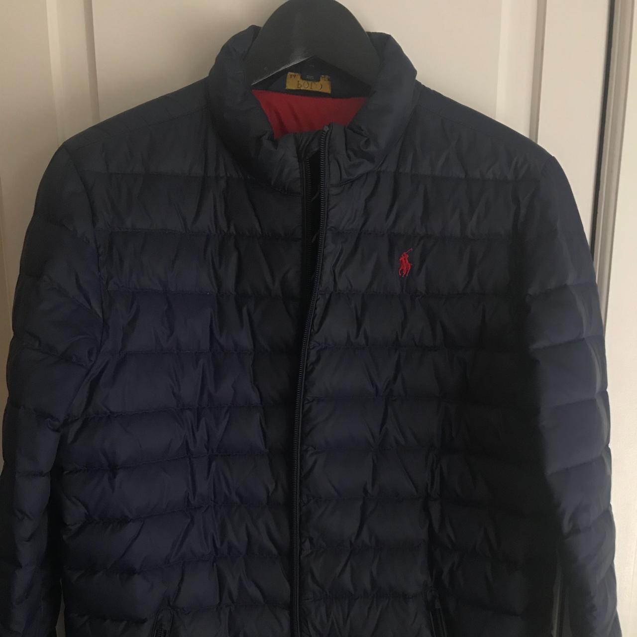 Polo Ralph Lauren Men's Navy and Red Jacket | Depop