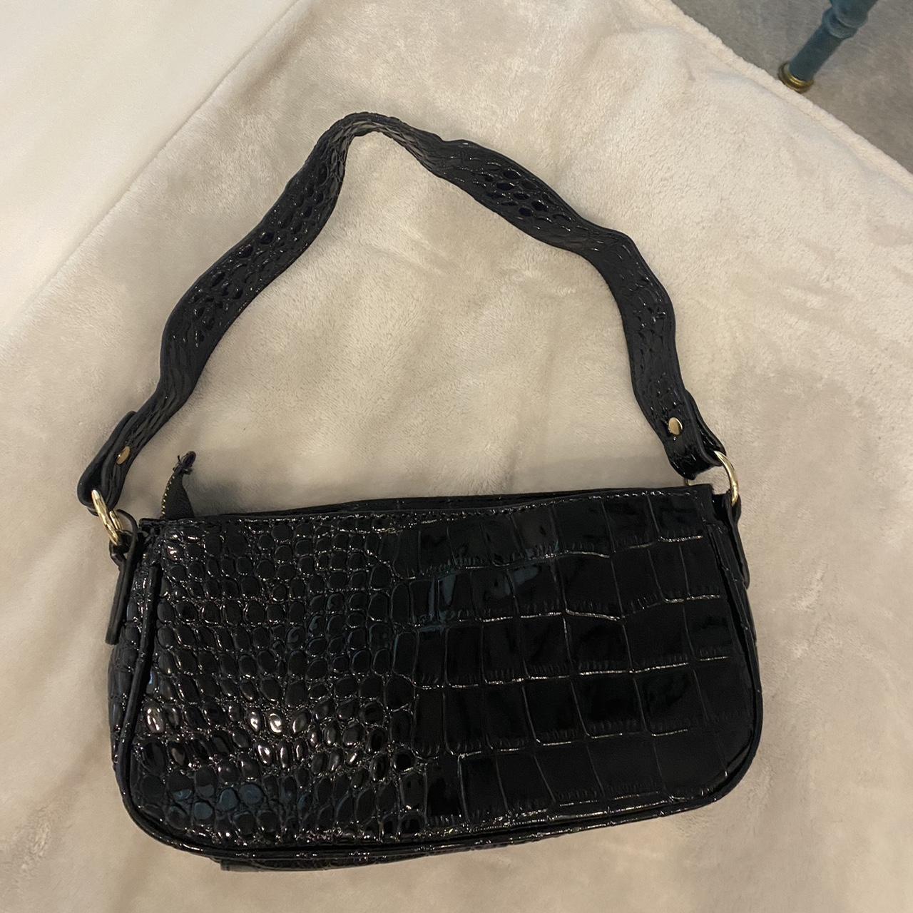 Black snakeskin shoulder bag hot sale