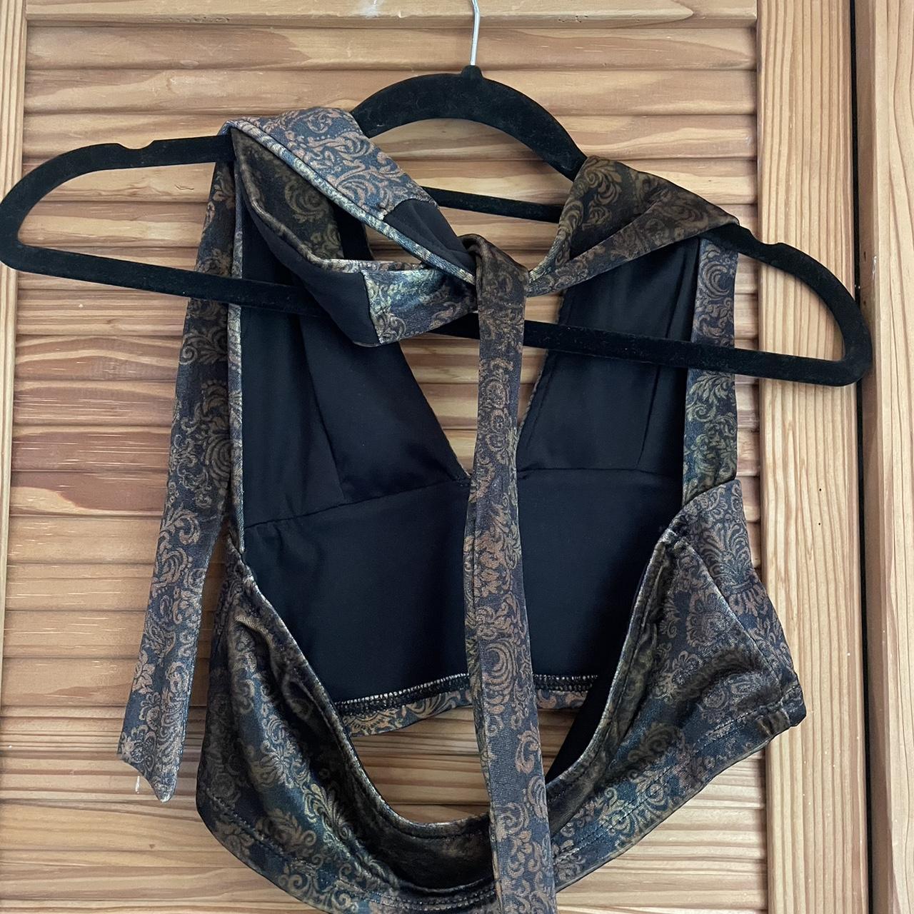 Urban Outfitters vintage 90s black & gold crop top Depop