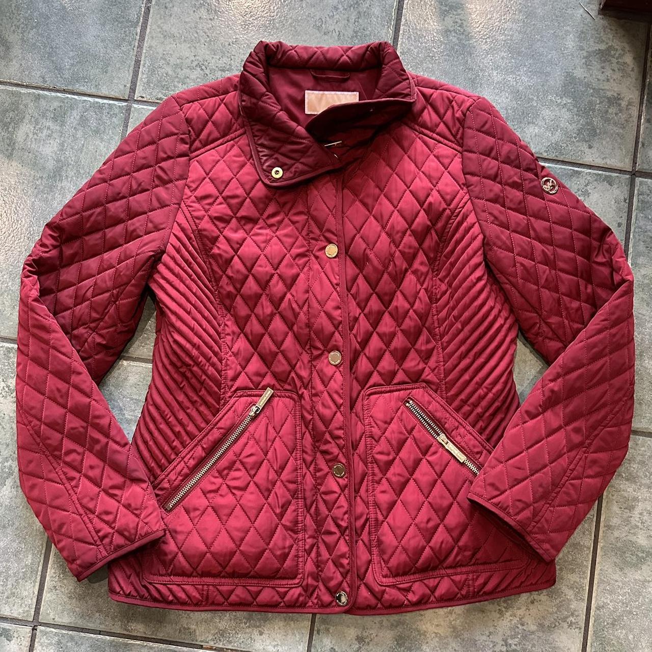 MICHAEL Michael Kors Women's Burgundy and Red Jacket | Depop