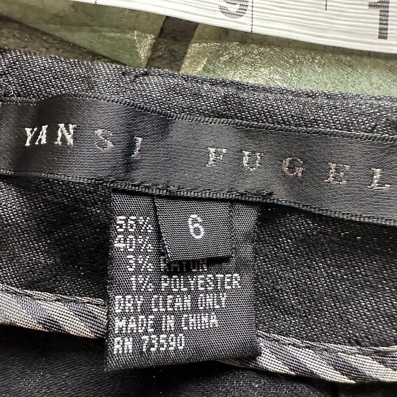 Yansi Fugel Black Pin Stripe Silver Dress Pants - Depop