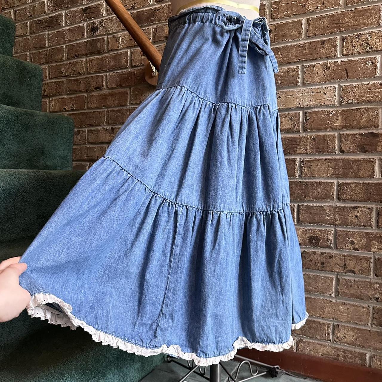 Maxi denim 2024 skirts 80s