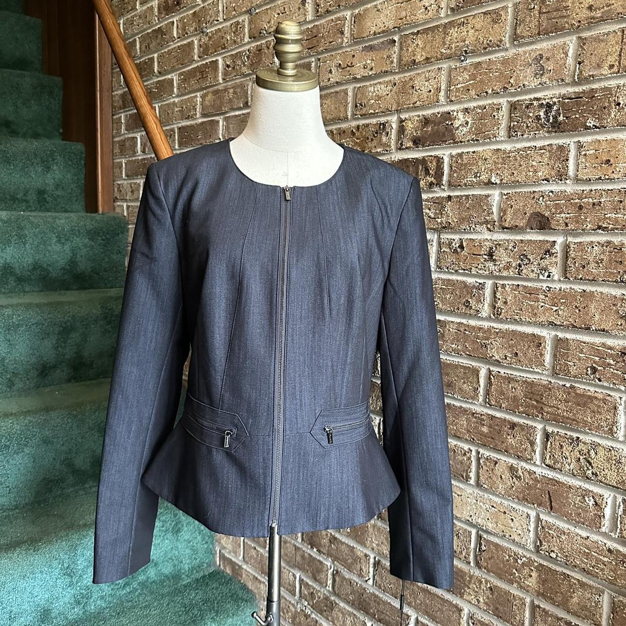 Calvin klein peplum best sale jacket