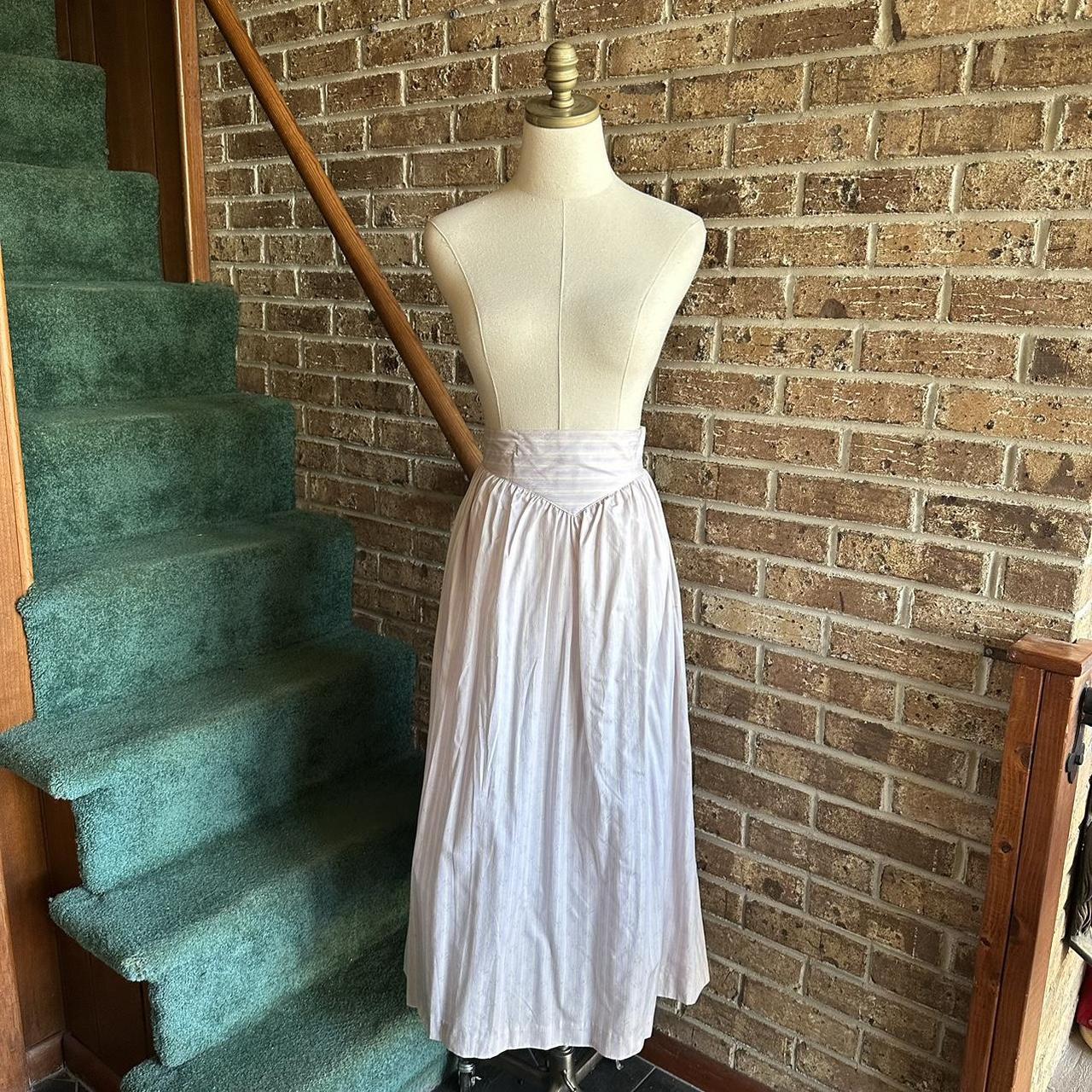 White linen skirt outlet 80s