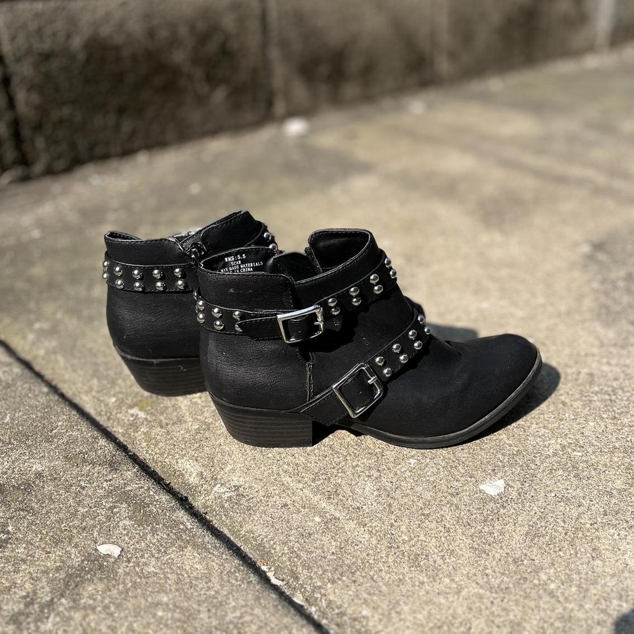 Cut out studded ankle hot sale boots