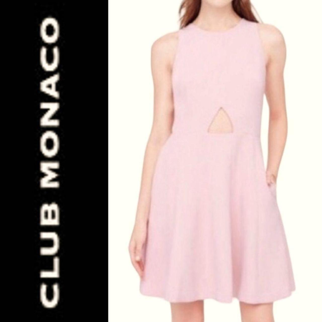 CLUB MONACO pale pink cut out skater dress . Depop