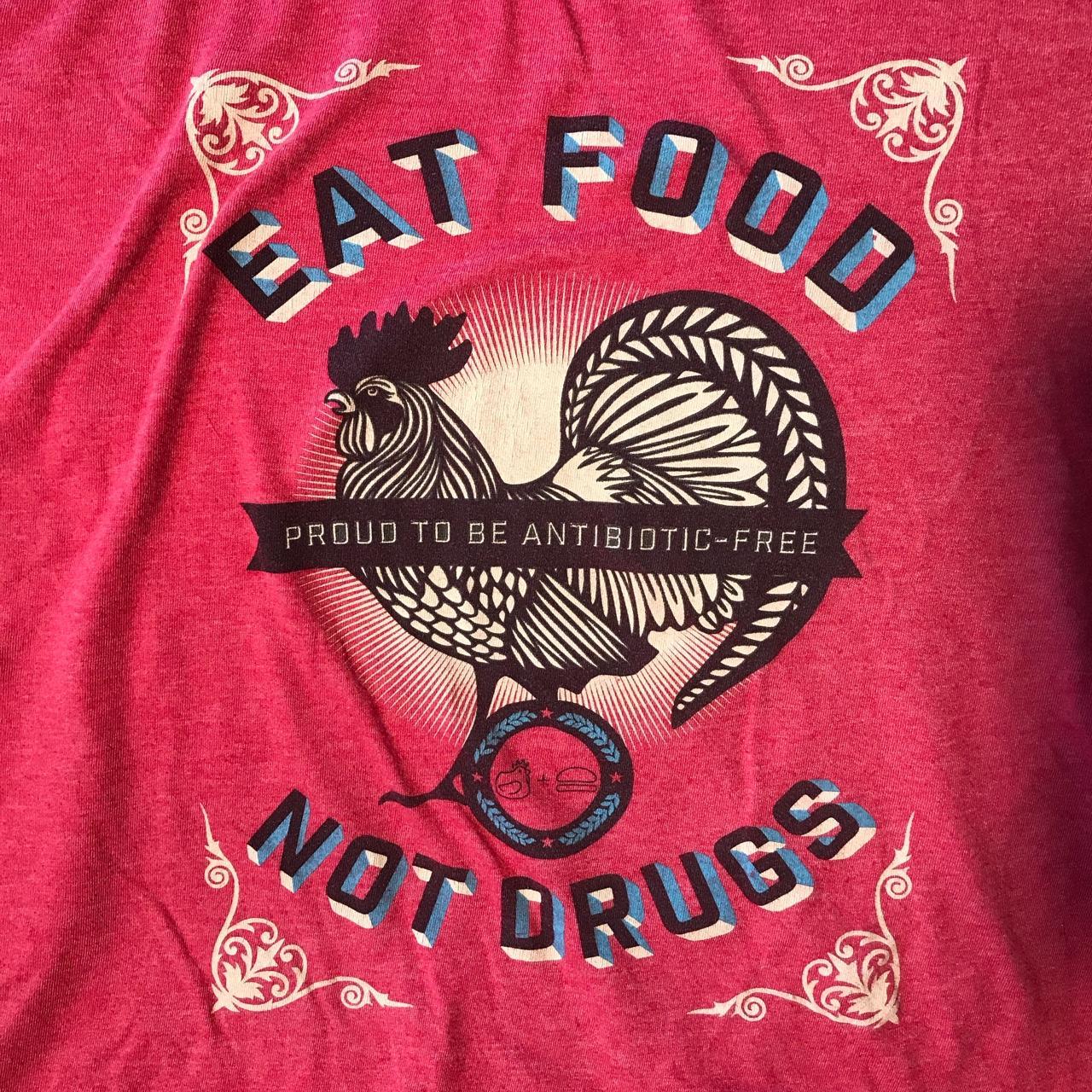 Boxcar Betty’s “Eat Food Not Drugs” logo shirt. Size... - Depop