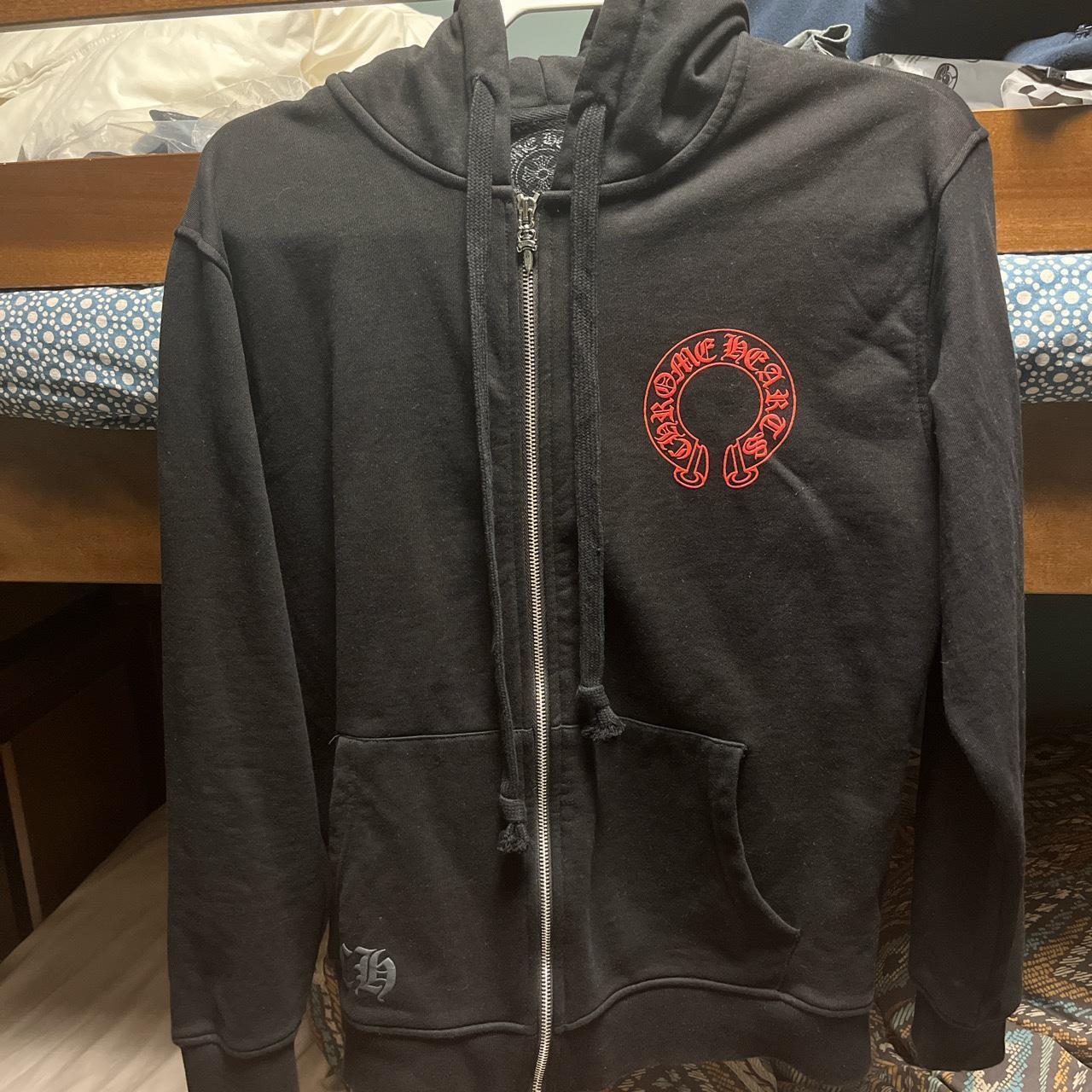 Red and black chrome hearts hoodie Clearance