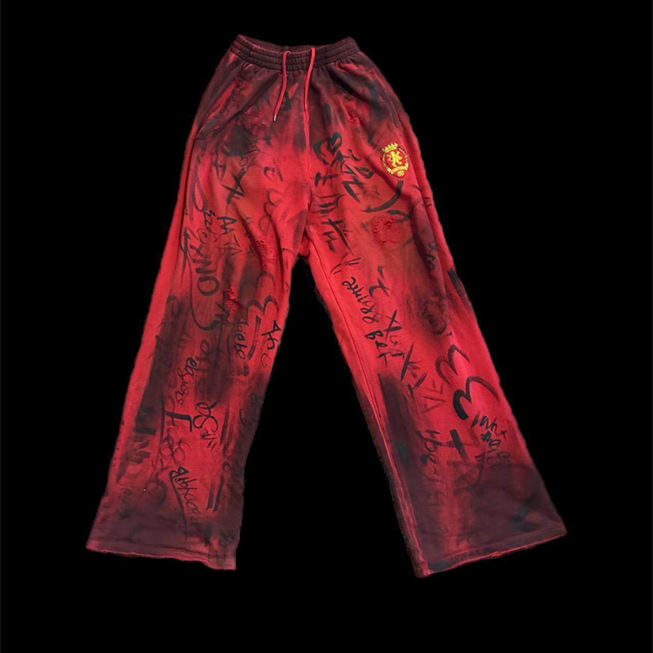 Balenciaga red skater sweatpants. Great... Depop