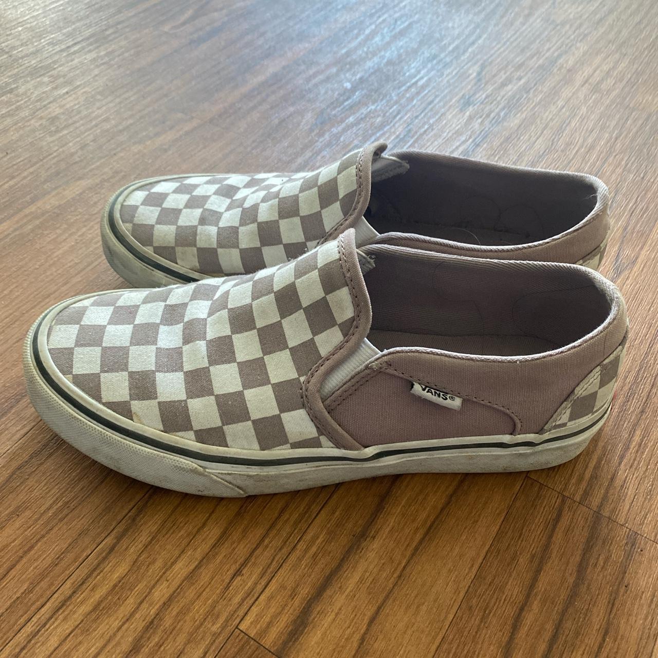 VANS light purple checkered slip on sneakers 🌸SHOE... - Depop