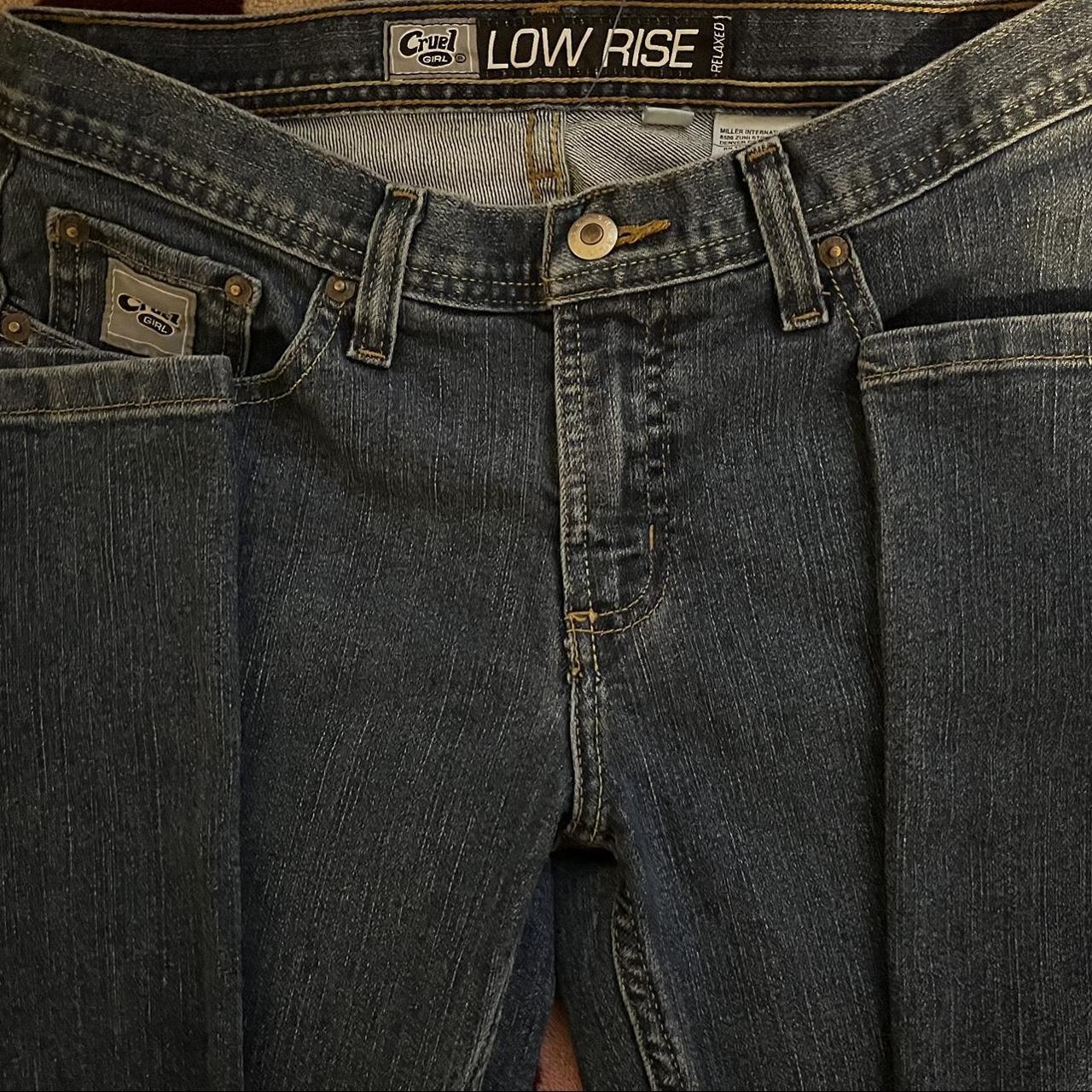 cruel 2000s low rise split jeans #2000s #coquette... - Depop
