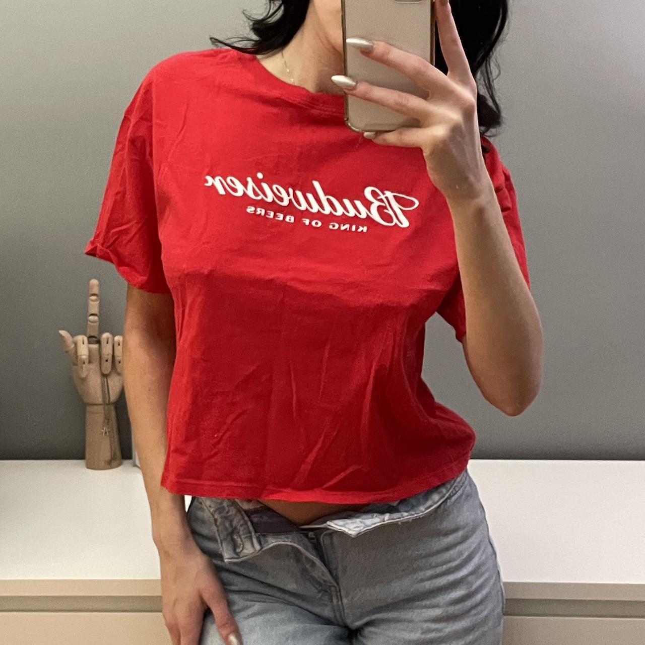 BUDWEISER TOP! Super cute budweiser red top. Small... - Depop