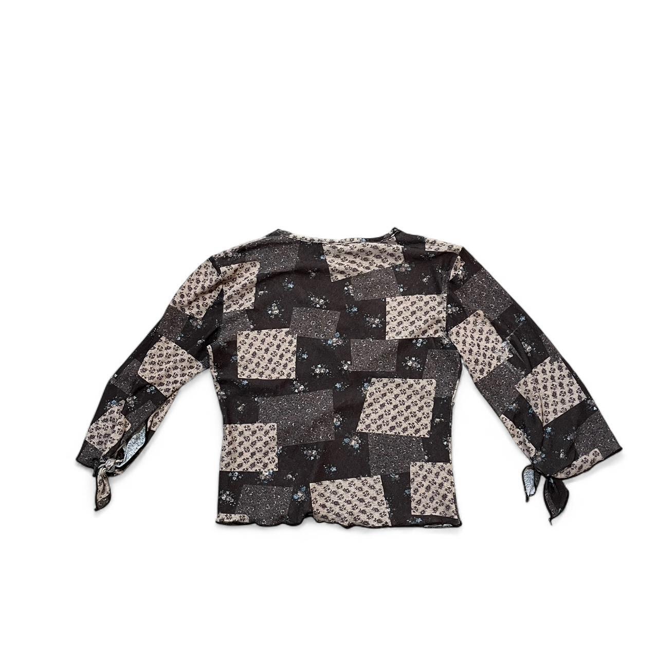 Women's Blouse - Brown/Multi - S – Patch work des… - image 3