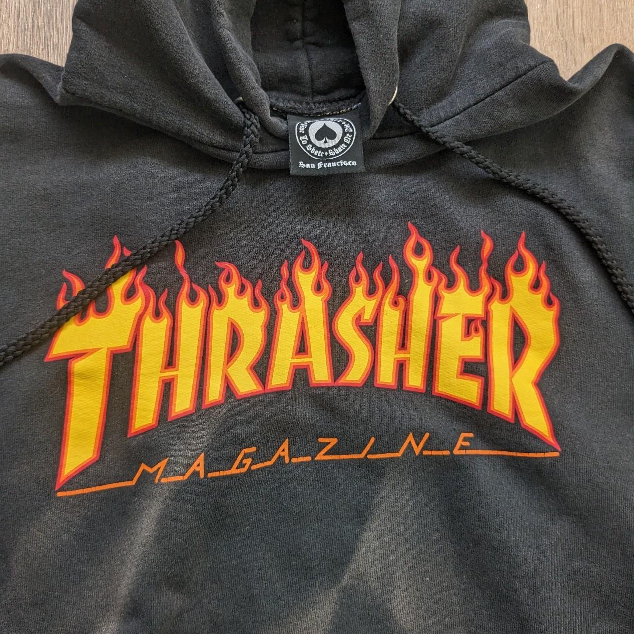 Thrasher magazine skateboarding hoodie size SMALL... - Depop