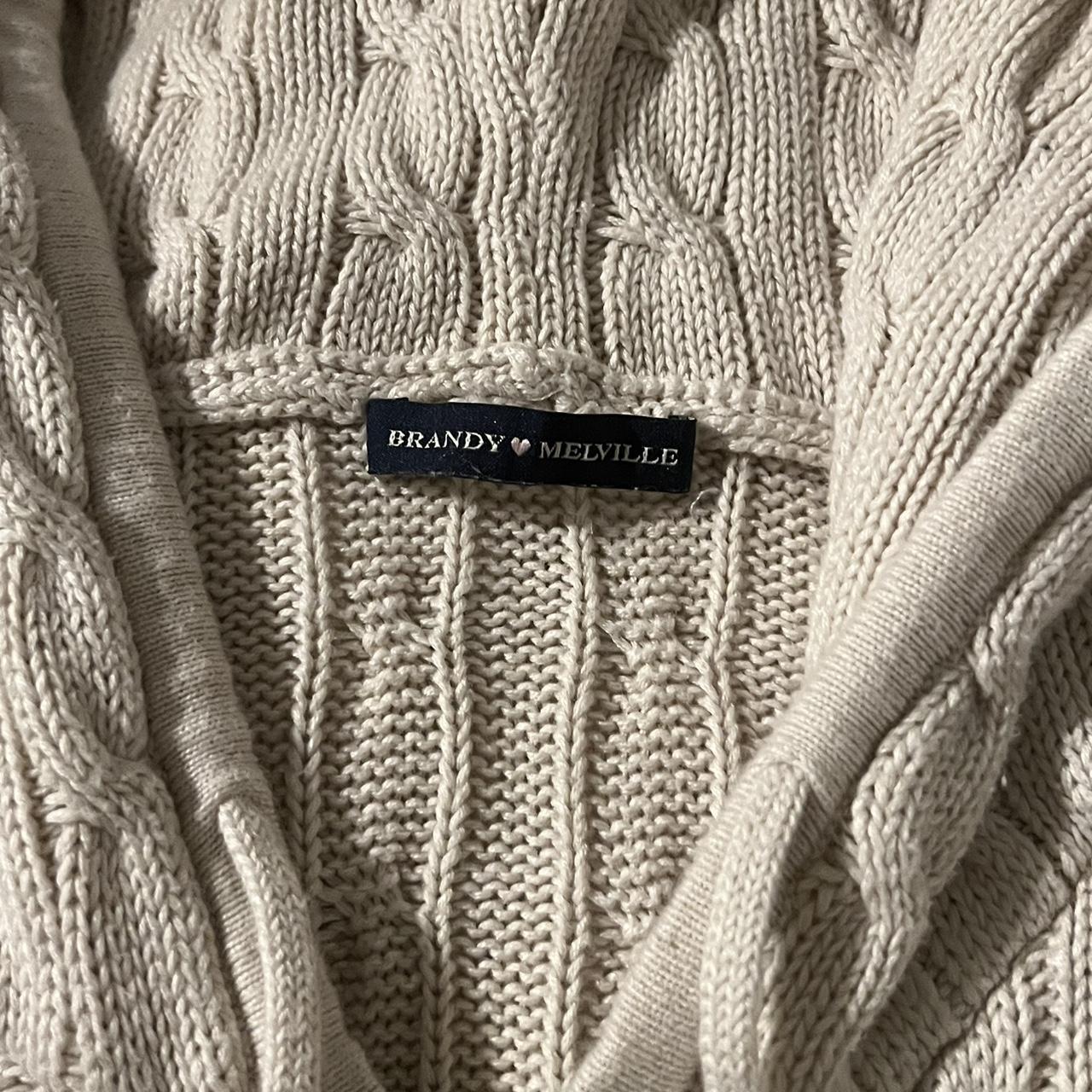 brandy melville ayla cable knit zip up sweater in... Depop
