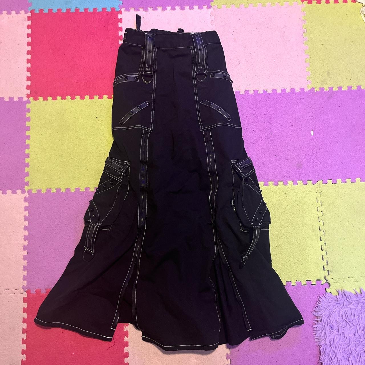 VINTAGE TRIPP NYC Long Black Skirt Pockets + Chains SIZE LARGE Hot