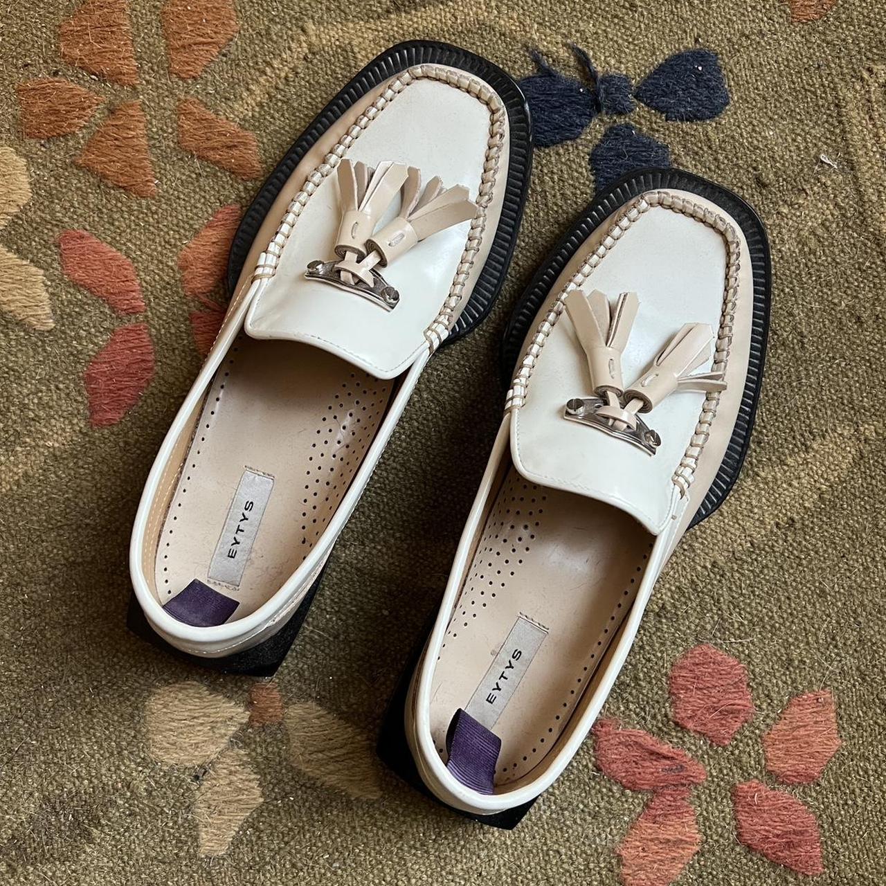 eytys rio cream and white tassel loafers. worn a | Depop