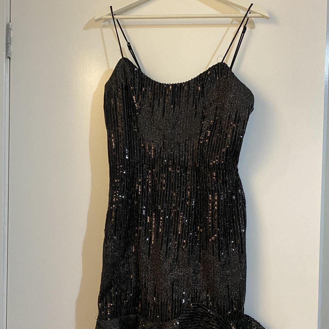 Black sequinned mini dress saints and secrets size... - Depop