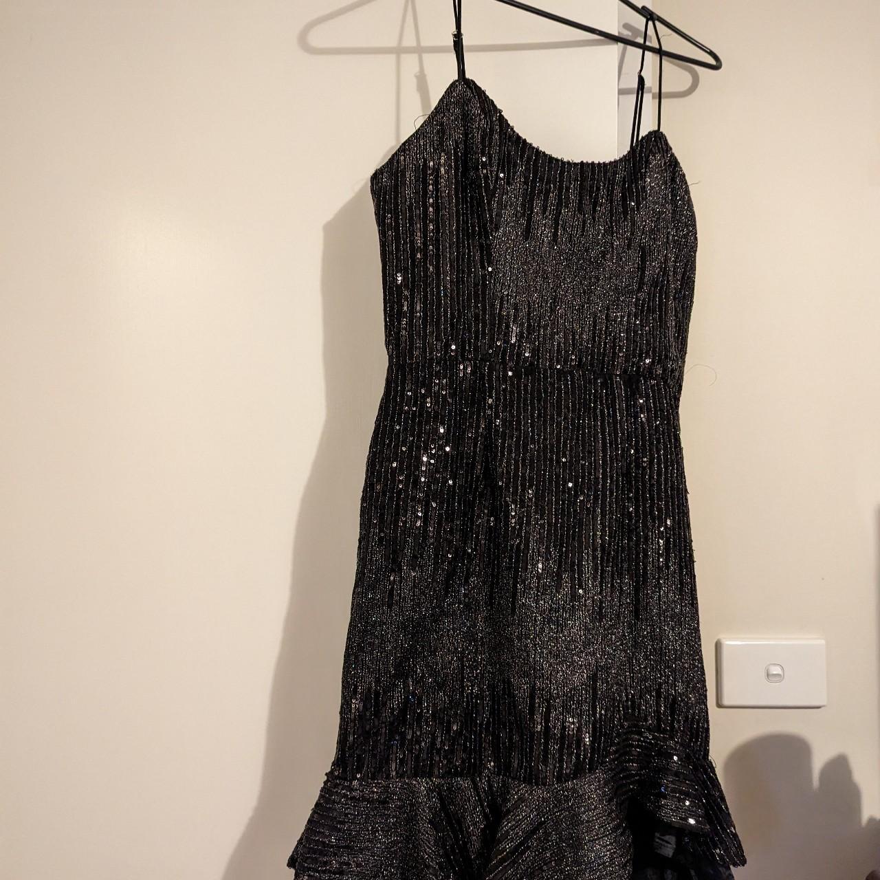 Black sequinned mini dress saints and secrets size... - Depop