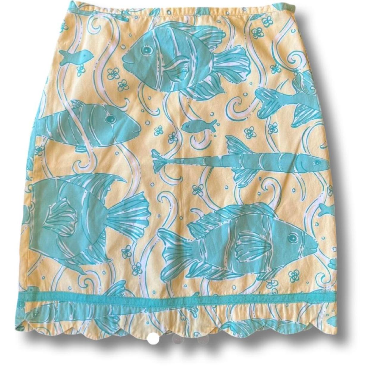 Lilly Pulitzer Women's Yellow and Blue Skirt