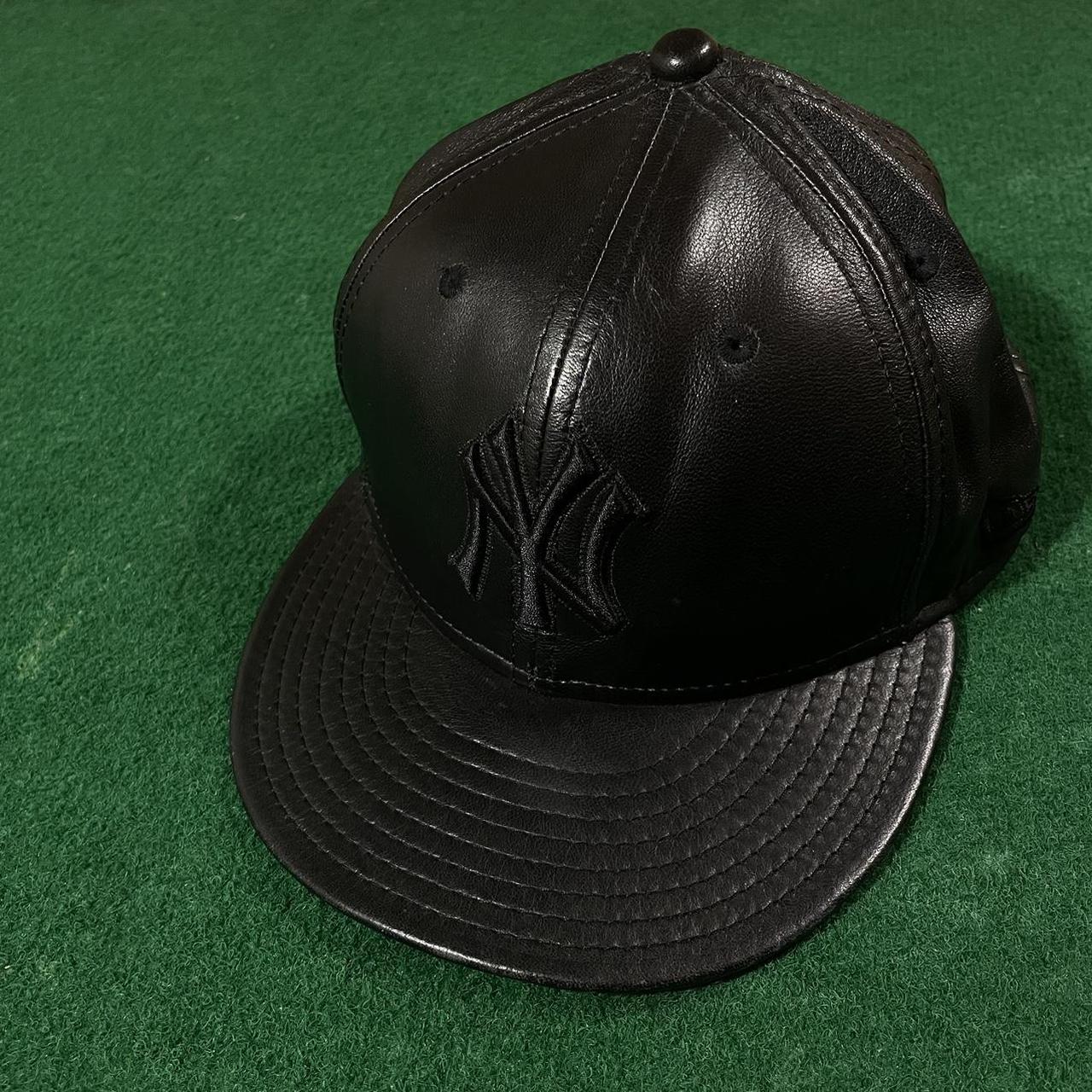 New Era New York Yankees Leather Deadstock Fitted... - Depop