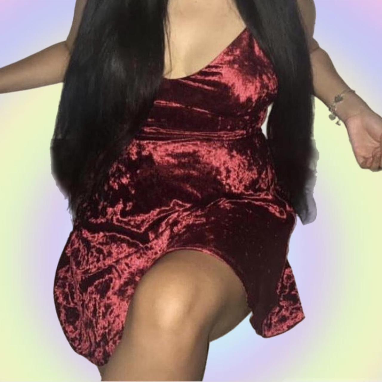 CHARLOTTE RUSSE Burgundy Red velvet dress No