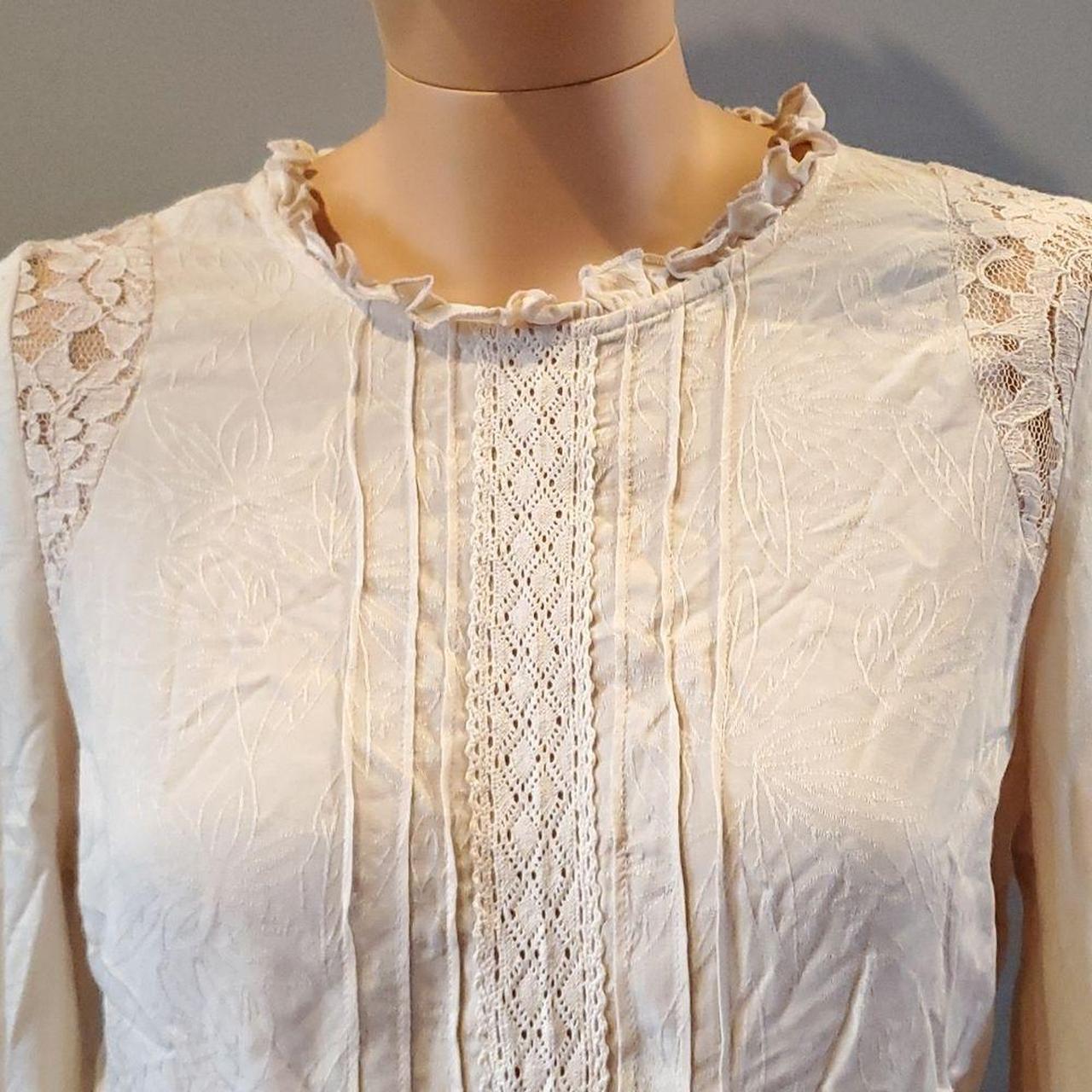 Gorgeous Victorian Era inspired ecru off white lacy... - Depop