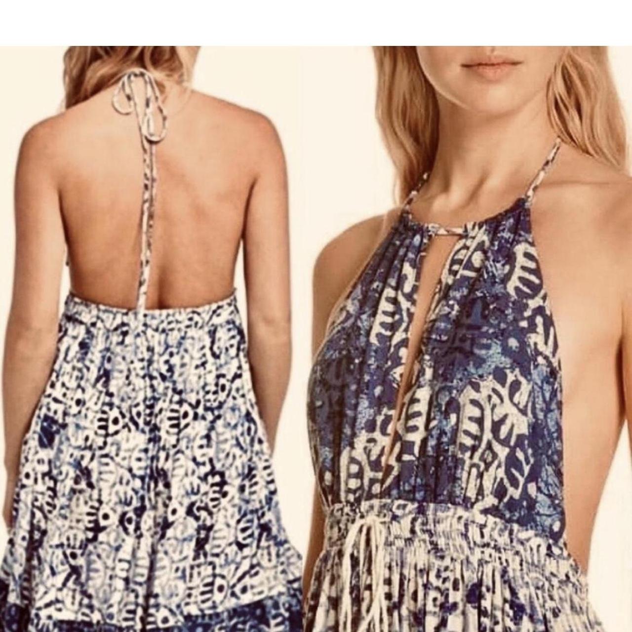 Free People Beach Day Halter Open Back Mini Dress factory Women's Size Medium