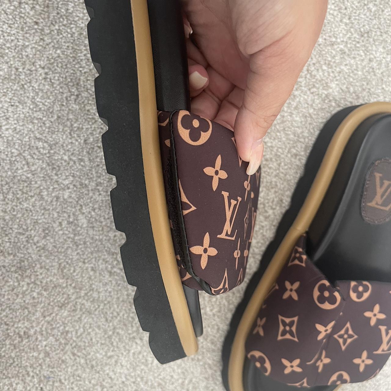 Louis Vuitton sliders Never worn to small... - Depop
