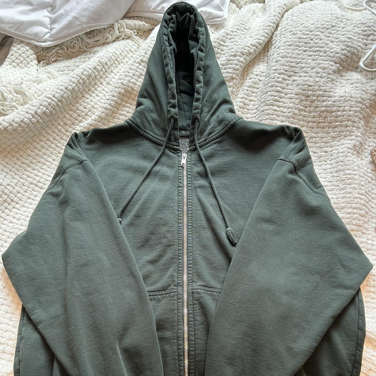 Brandy Melville green zip up Perfect condition - Depop