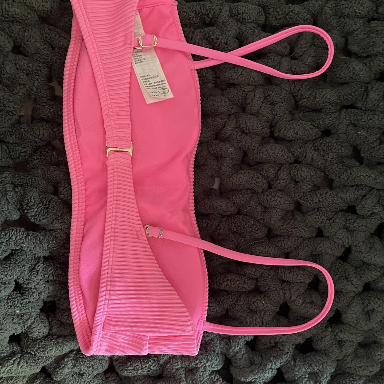hot pink hollister bikini top never worn, no... Depop