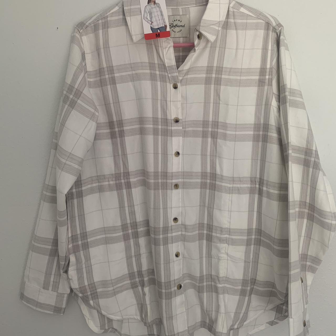 Costco Women's White and Grey Cardigan Depop