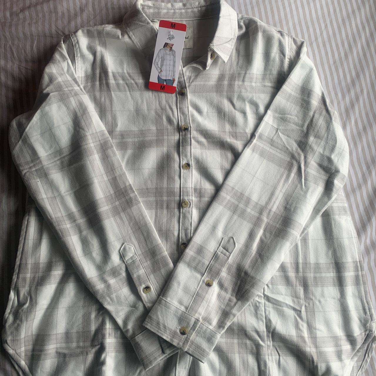 Costco Women's White and Grey Cardigan Depop