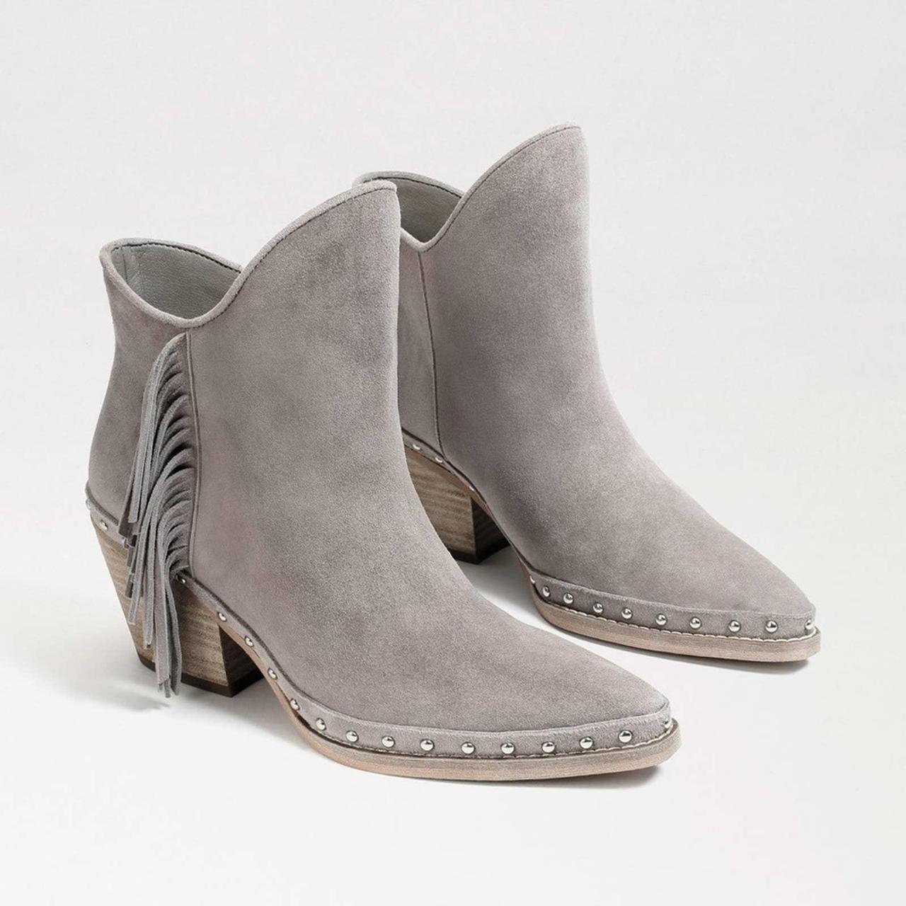 Sam Edelman Women's Grey and Brown Boots | Depop