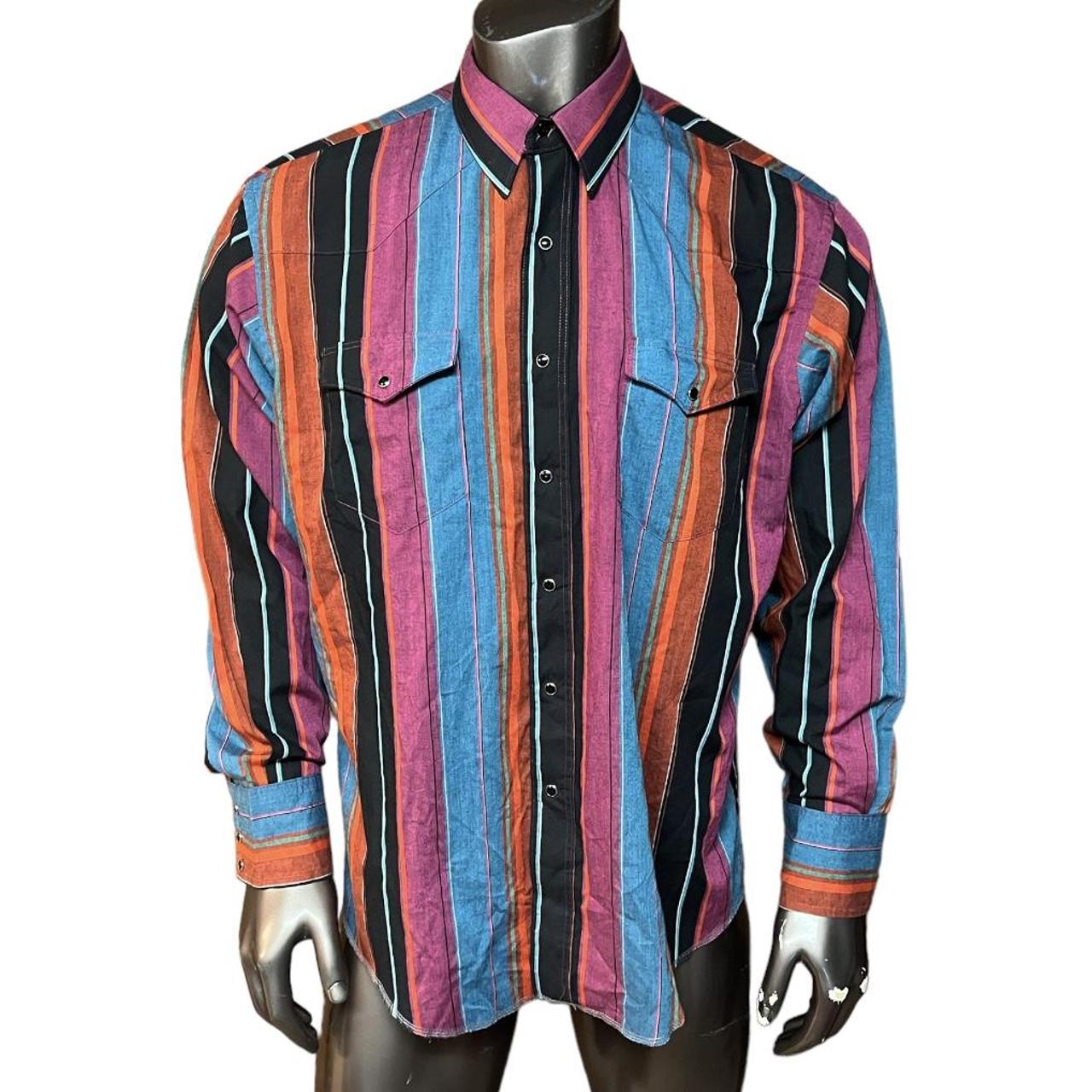 Vintage Wrangler Mens Western Shirt Size 17 1/235... Depop