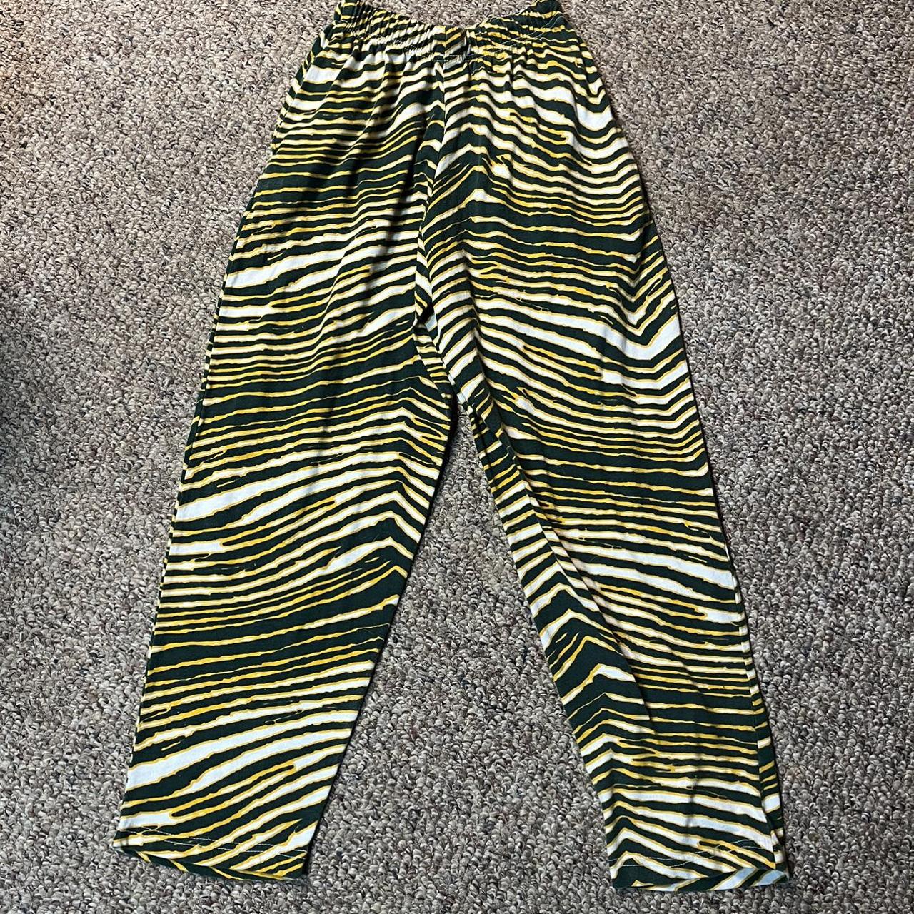 Green Bay Packers ZUBAZ Yellow Green White Vintage Zebra Logo