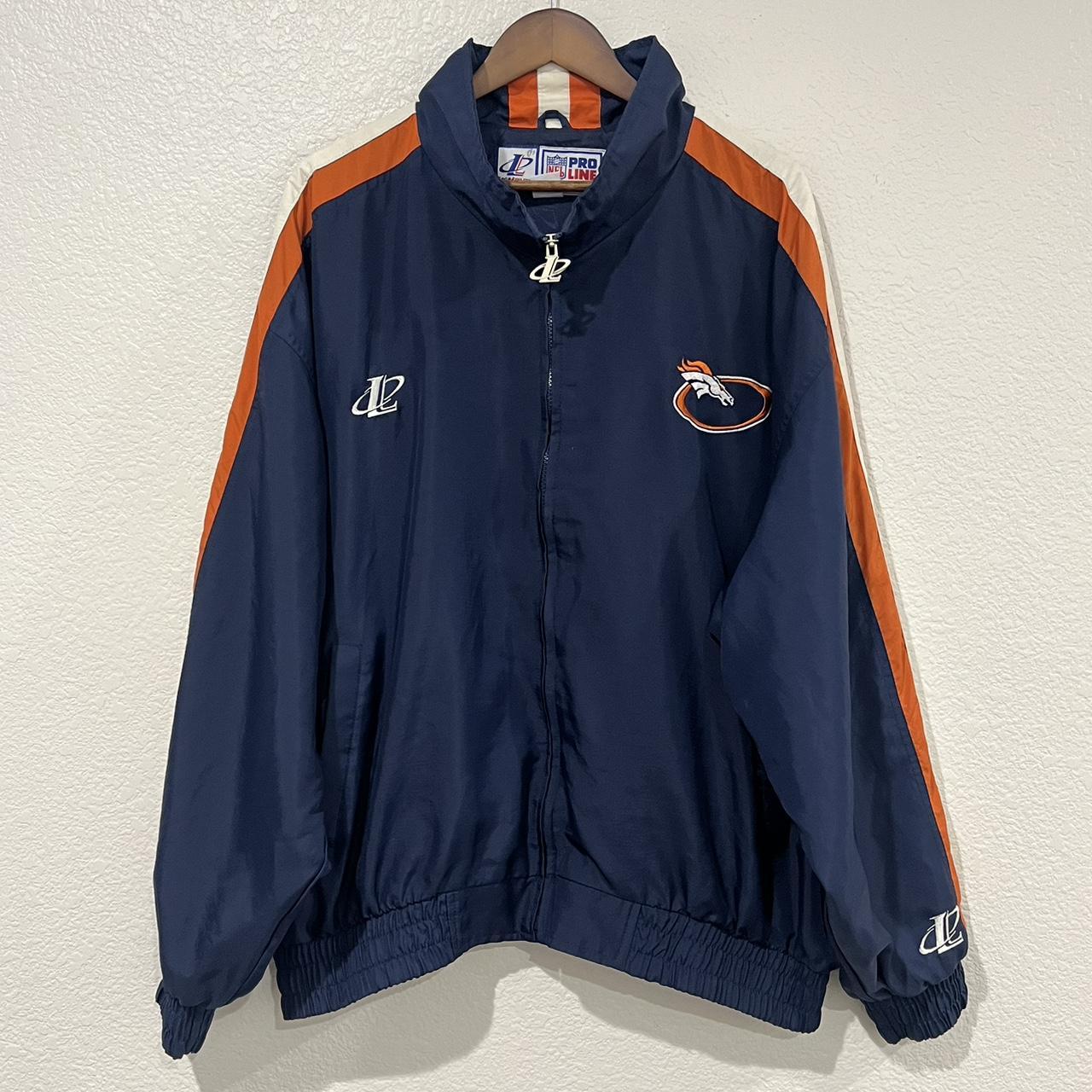 VINTAGE Denver Broncos Jacket Adult 2XL Navy Blue... - Depop