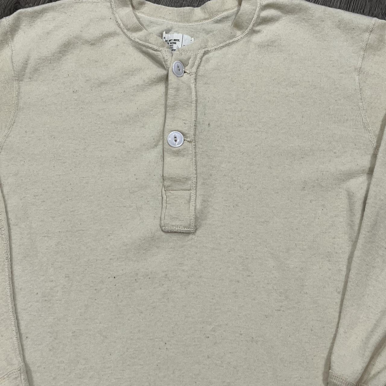 VINTAGE Military Cold Weather Undershirt Wool Henley... - Depop