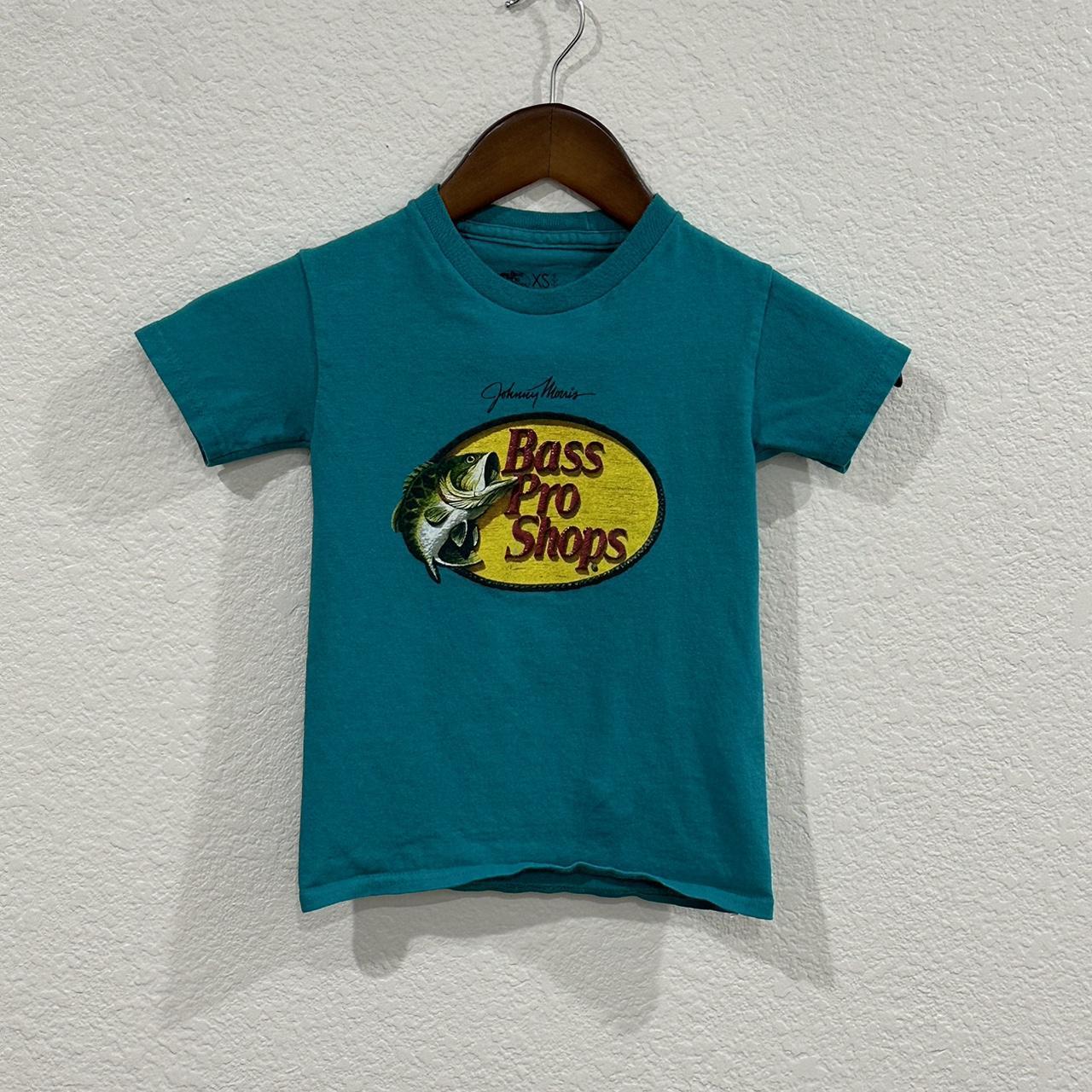 Bass Pro Fishing Shop Shirt Youth XS Teal Short - Depop