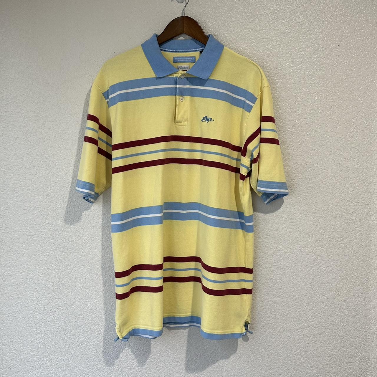 enyce ポロシャツ VINTAGE Enyce Polo Shirt Adult Size Large Striped | Depop