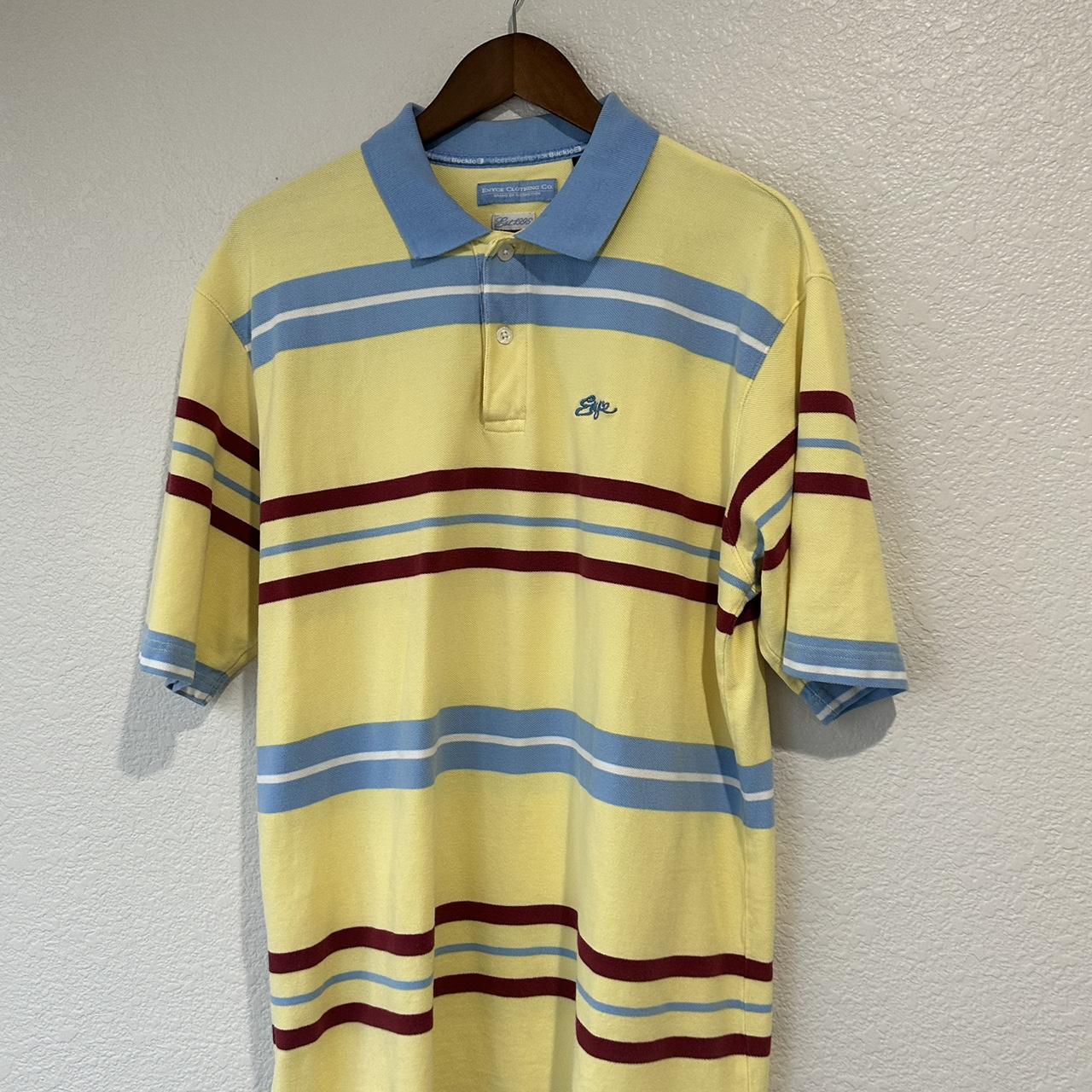 enyce ポロシャツ VINTAGE Enyce Polo Shirt Adult Size Large Striped | Depop