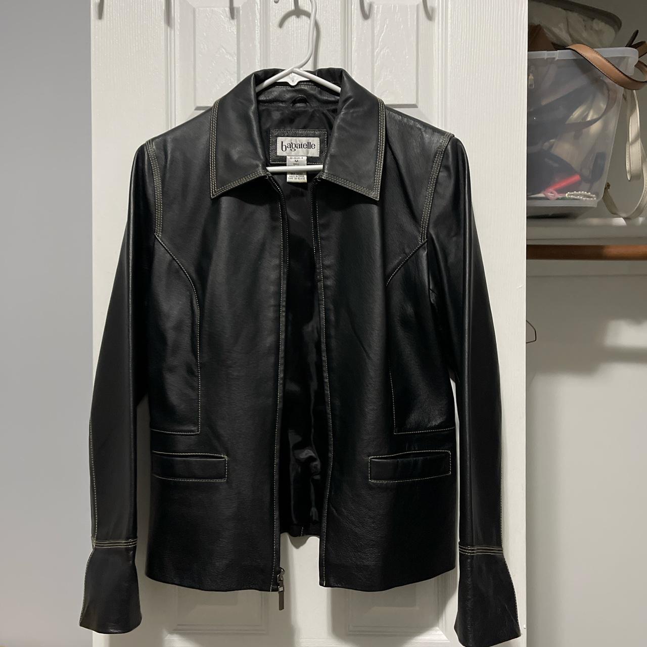 Zip up leather jacket - Depop