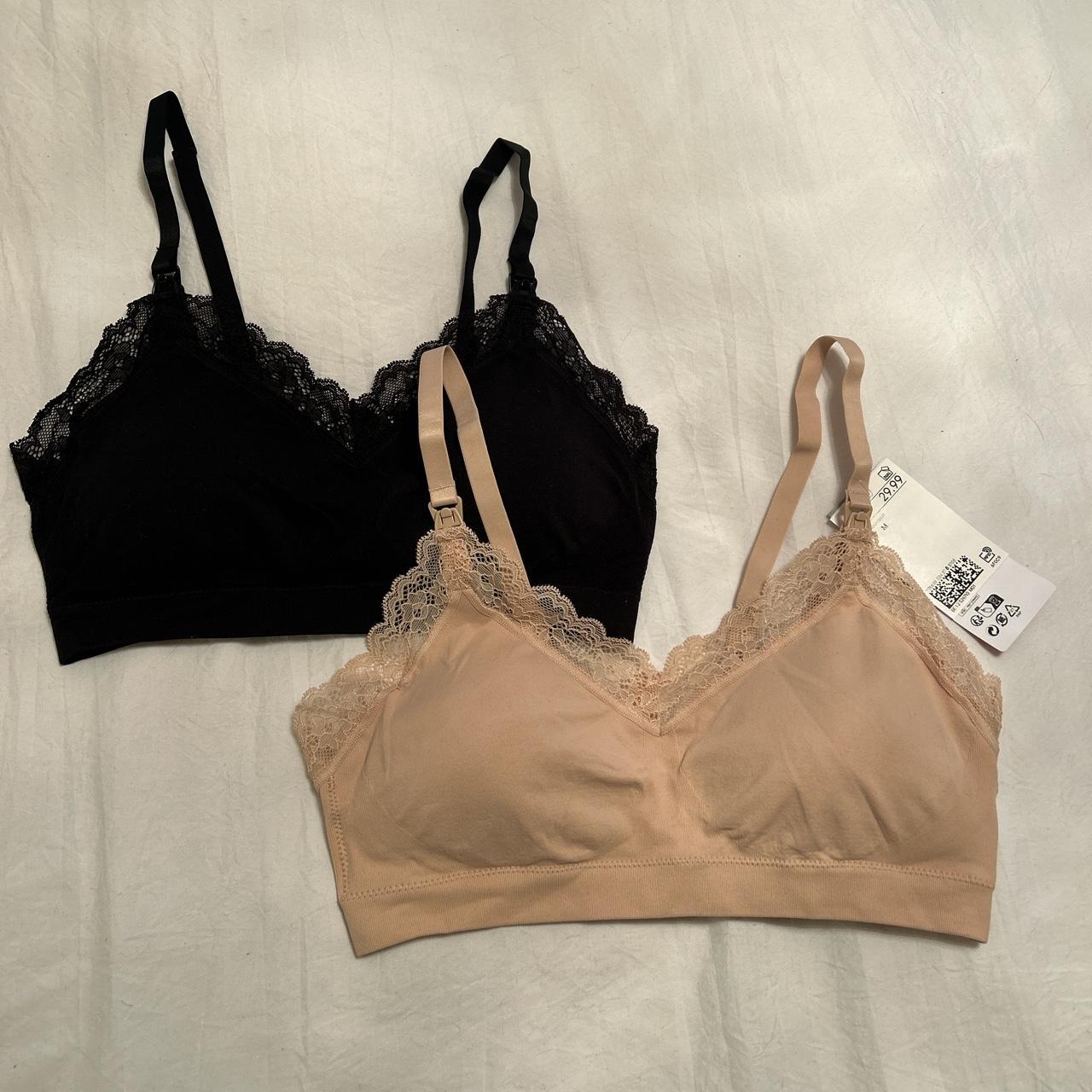 2 Lace Maternity Bralettes NWT Size Medium Beige... Depop